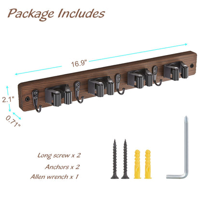 2 Pack Mop Broom Holder Wall Mount