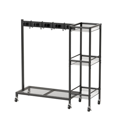 Wheeled Metal Broom Closet Storage Cabinet