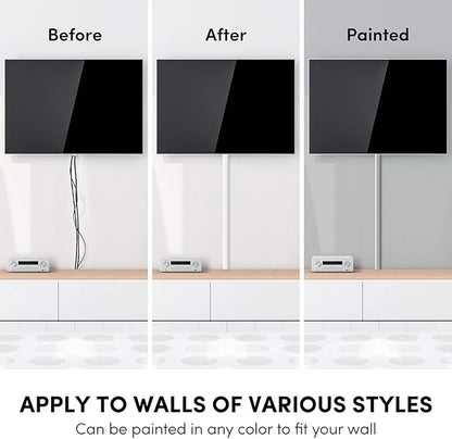 Cord Covers for Wires on Wall - 150in Cable Management Cable Hider - Cord Hiders for TV On Wall - Paintable Cable Concealer - Wire Covers for Cords - 10X (L16 x W0.95 x H0.5) - Medium | Grey