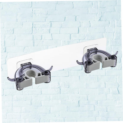 Plastic Mop Clip Double Buckles Broom Hanger Mop Hook Seamless Design Home Kitchen