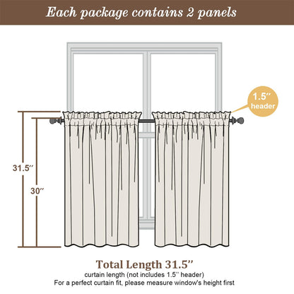 Short Sheer Curtains 30 inch Length 2 Panels (2 Count)