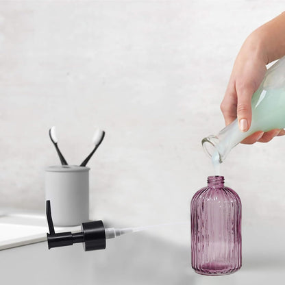 Black Pump Glass Soap Dispenser