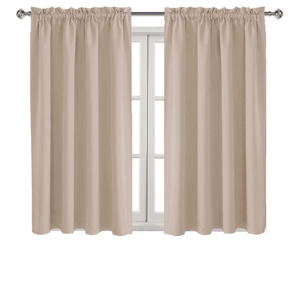 Blackout Curtains for Bedroom Living Room 52 x 54 Inch Long Camel (2 Count)