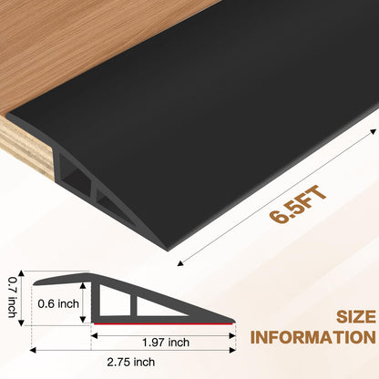 Floor Transition Strip Vinyl Door Threshold Ramp Self Adhesive Carpet Edging Strip Doorway Edge Trim (6.6 Foot)