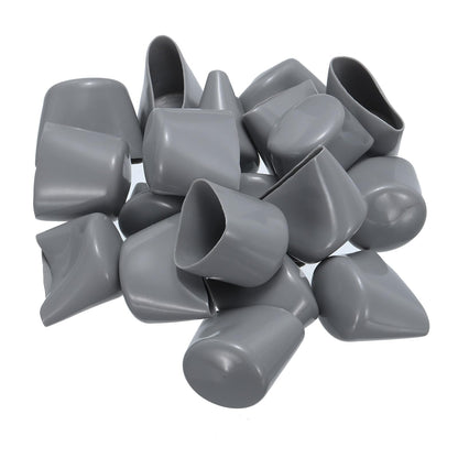 20pcs Rubber End Caps 30mm ID Vinyl PVC Round Tube Bolt Cap Cover Screw Thread Protectors Grey