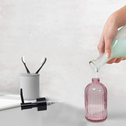 Black Pump Glass Soap Dispenser