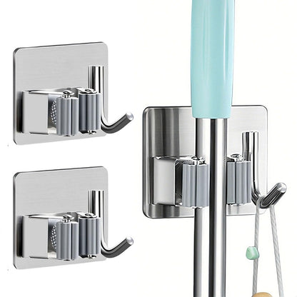 Mop and Broom Holder Hanger Wall Mount (2 Count)
