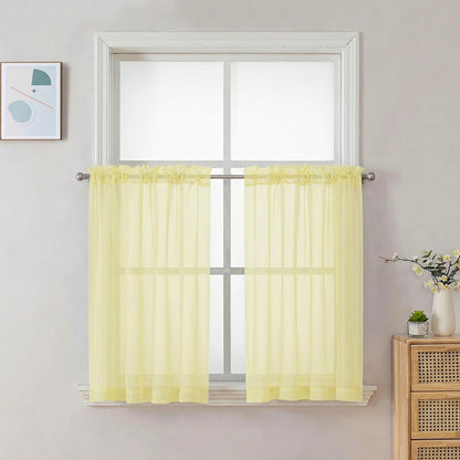Sheer Curtains 36 inch Length 2 Panels Set (2 Count)