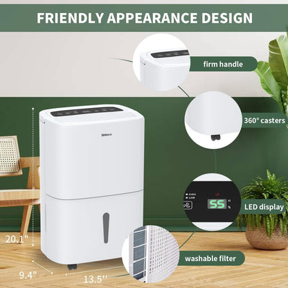 80 Pints Energy Star Dehumidifier with Drain Hose and WIFI for Large Spaces up to 5