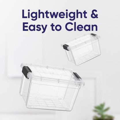 1.4 Quart Mini Clear Plastic Storage Container with Lid (2 Count)