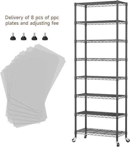 Golpart 8 Tier Adjustable Storage Shelves Heavy Duty Metal Shelf Wire Shelving Unit Organizer Rack for Home Kitchen Office Pantry Room Bathroom Shelving Organizers and Storage Laundry