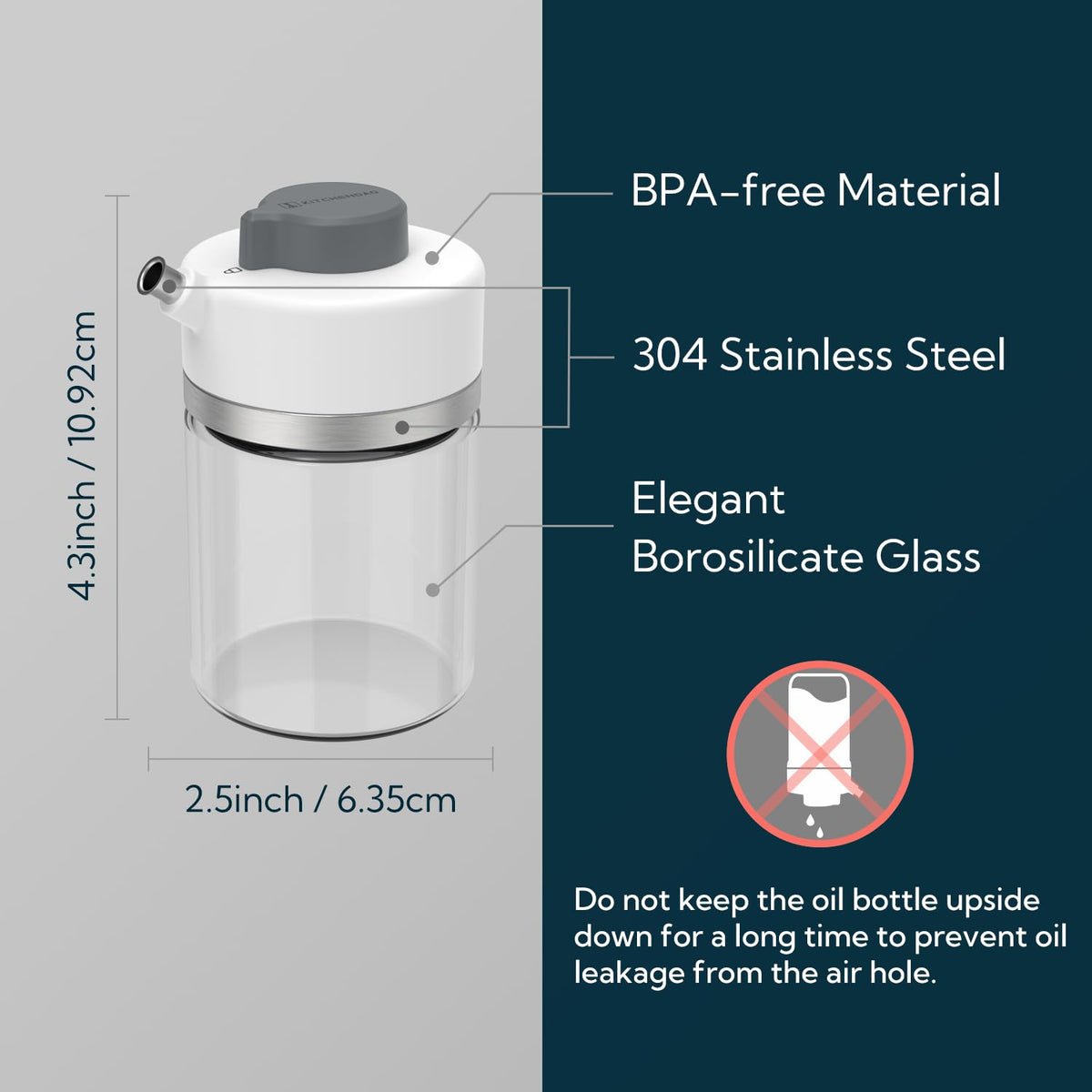Precision Pour Glass Soy Sauce Dispenser with 3 Modes