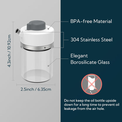 Precision Pour Glass Soy Sauce Dispenser with 3 Modes