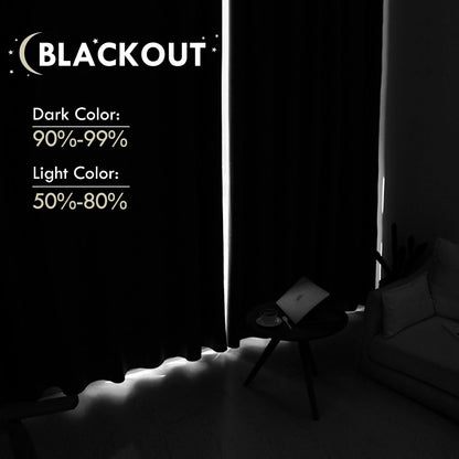 Blackout Curtains for Bedroom Living Room 52 x 45 Inch Long 2 Panels