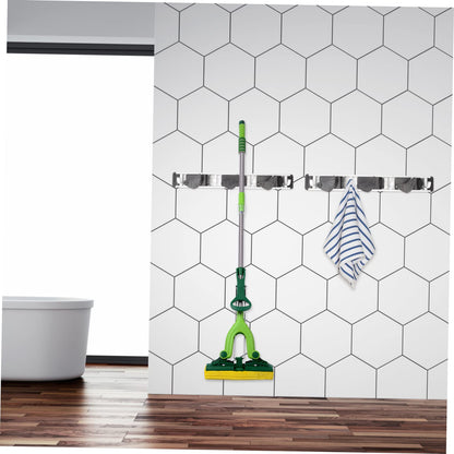 Space Aluminum Mop Hook Organizer Wall Mount Broom Gripper for Mop Garden Laundry Room