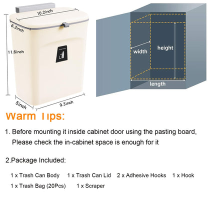2.4 Gallon Kitchen Compost Bin for Counter Top or Under Sink