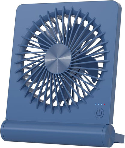 Small Desk Fan,Rechargeable USB Fan Battery Operated,Ultra Quiet, Strong Wind, 3 Speeds Travel Fans