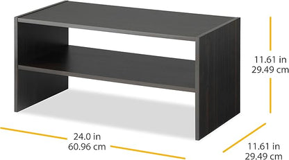 Whitmor Wood Stackable 2-Shelf Shoe Rack, 24 INCH, Espresso，2 Pack