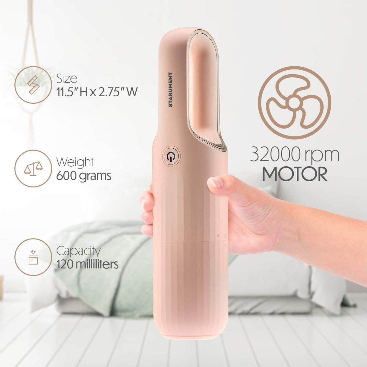 Portable Hand Vacuum Cleaner for Dust Pet Hair Dirt Home Car Interior