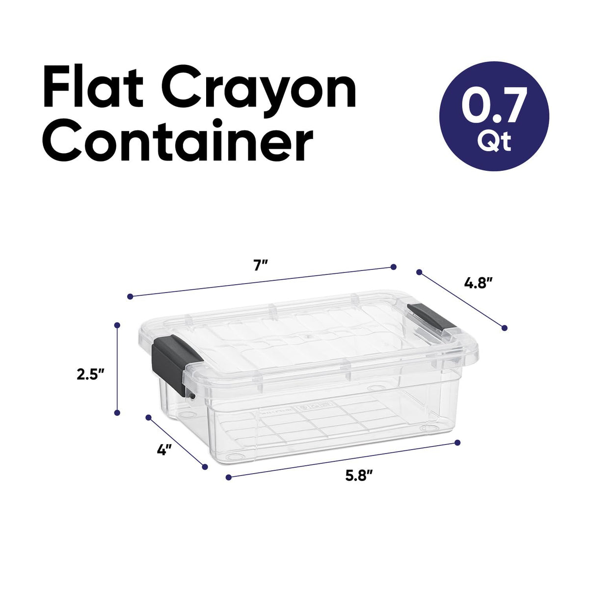 0.7 Quart Mini Clear Plastic Storage Container with Lid (2 Count)