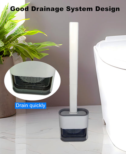 Toilet Brush with Holder Silicone Toilet Brush and Cleaning Brush for Household Bathroom Toliet Brush Set