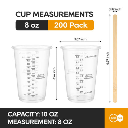 Plastic Measuring Cups 8OZ (200 Count)