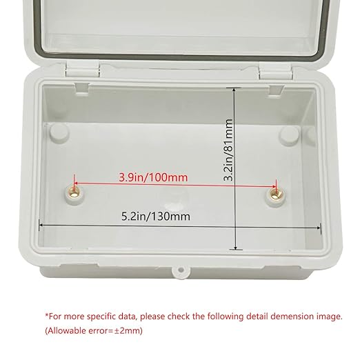 Zulkit IP65 Waterproof ABS Plastic Electrical Box - Hinged Shell, 2 Cable Glands, 5.9 x 3.9 x 2.8 inch
