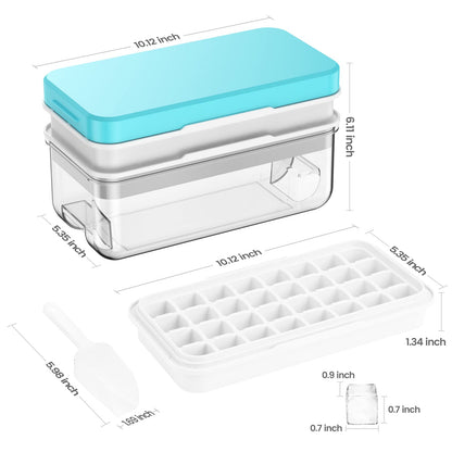 1" Ice Cube Tray with Lid and Bin