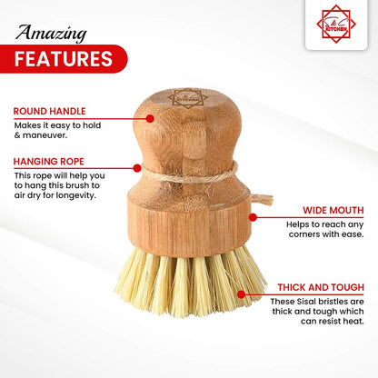 Bamboo Scrub Brush (3 Count)