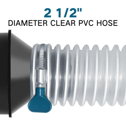 2-1/2"x5' PVC Dust Collection Hose with 2 Stainless Clamps for Woodworking