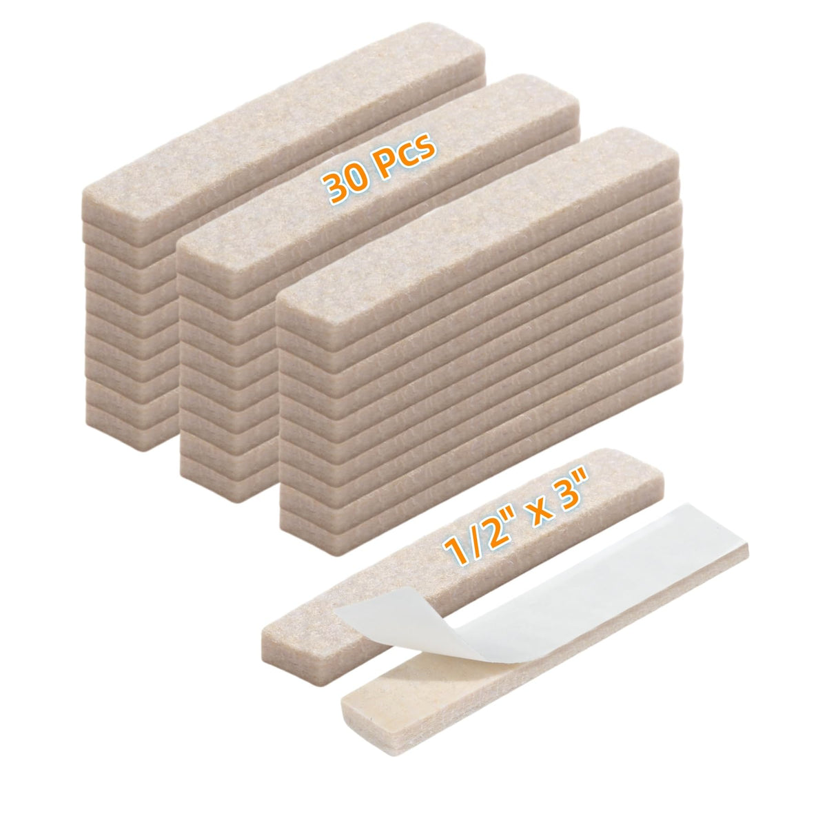 Felt Strips with Adhesive Backing for Furniture (129 Count)