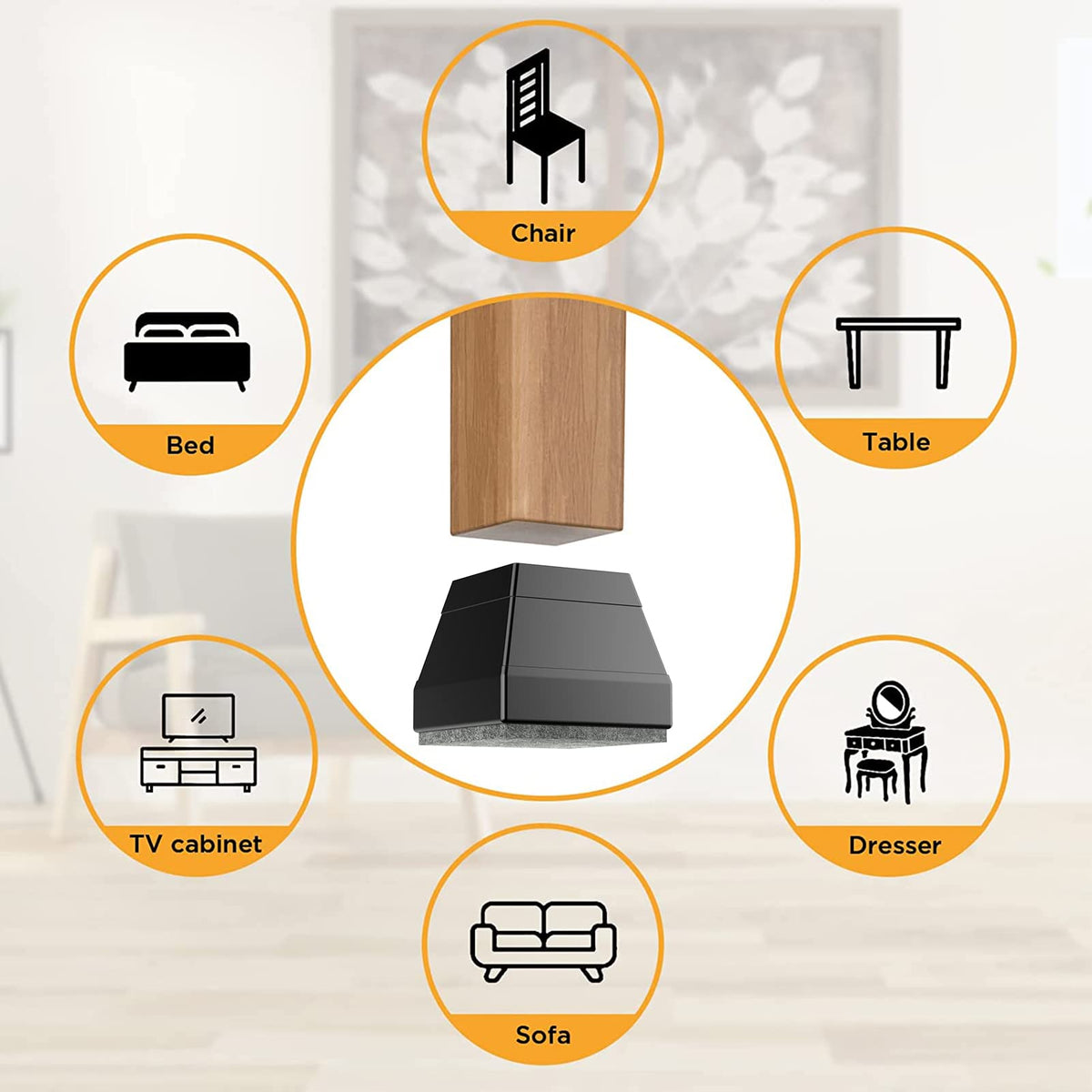 24 PCS Square Chair Leg Floor Protectors (24 Count)