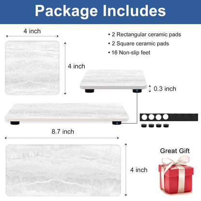 4 Pcs Water Absorbent Stone Dry Tray for Bathroom Sink Kitchen Counter Tray
