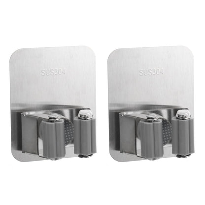 2pcs Mop Broom Holder Wall Mount