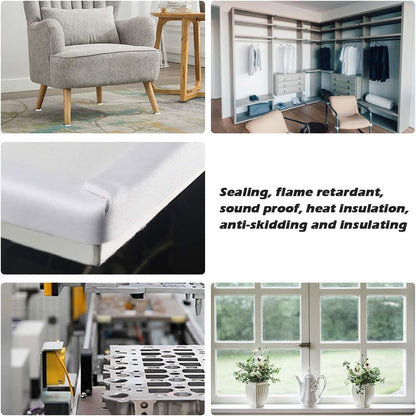 White Door Window Weather Stripping Self Adhesive Foam Tape High Density Foam Sealing Strip Window Insulation Weatherproof Gasket Tape 1 (84 Foot)
