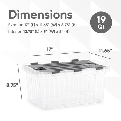 Clear Storage Boxes with Attached Lids (3 Count)