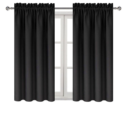 Blackout Curtains for Bedroom Living Room 38 x 54 Inch Long Black