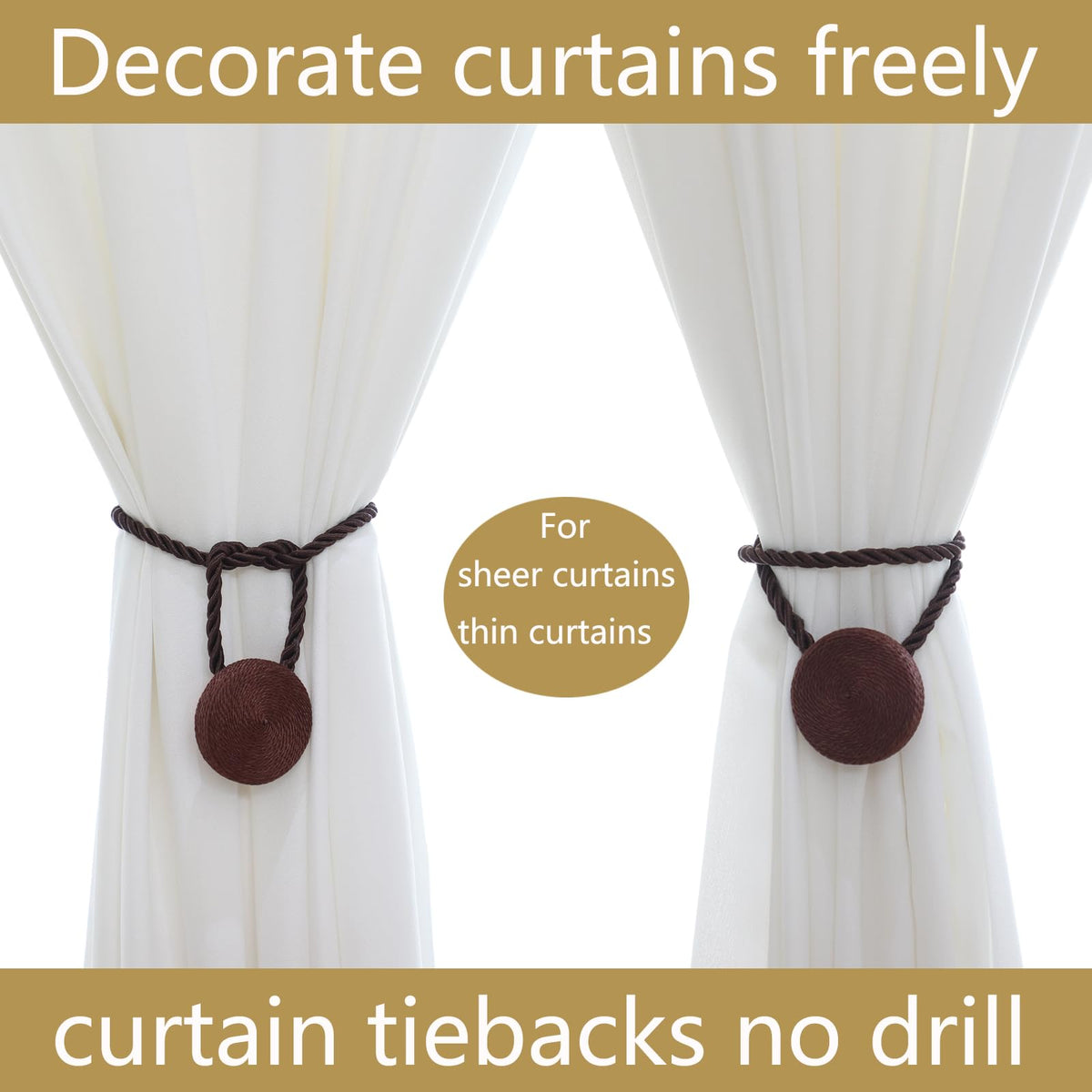 Magnetic Curtain Tiebacks (4 Count)