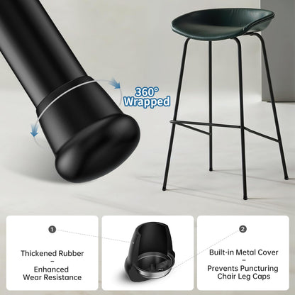 0.75 Inch Heavy Duty Rubber Chair Leg Caps (24 Count)