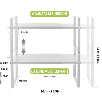 Expandable Cabinet Shelf Organizer Rack (2 Count)