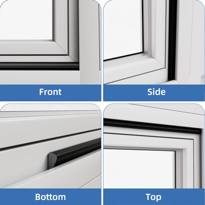 Wedge Shape Window Weather Stripping Door Frame Seal 118” Black