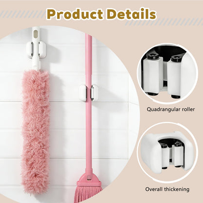 4 Pack Mop and Broom Holder Wall Mount with Self