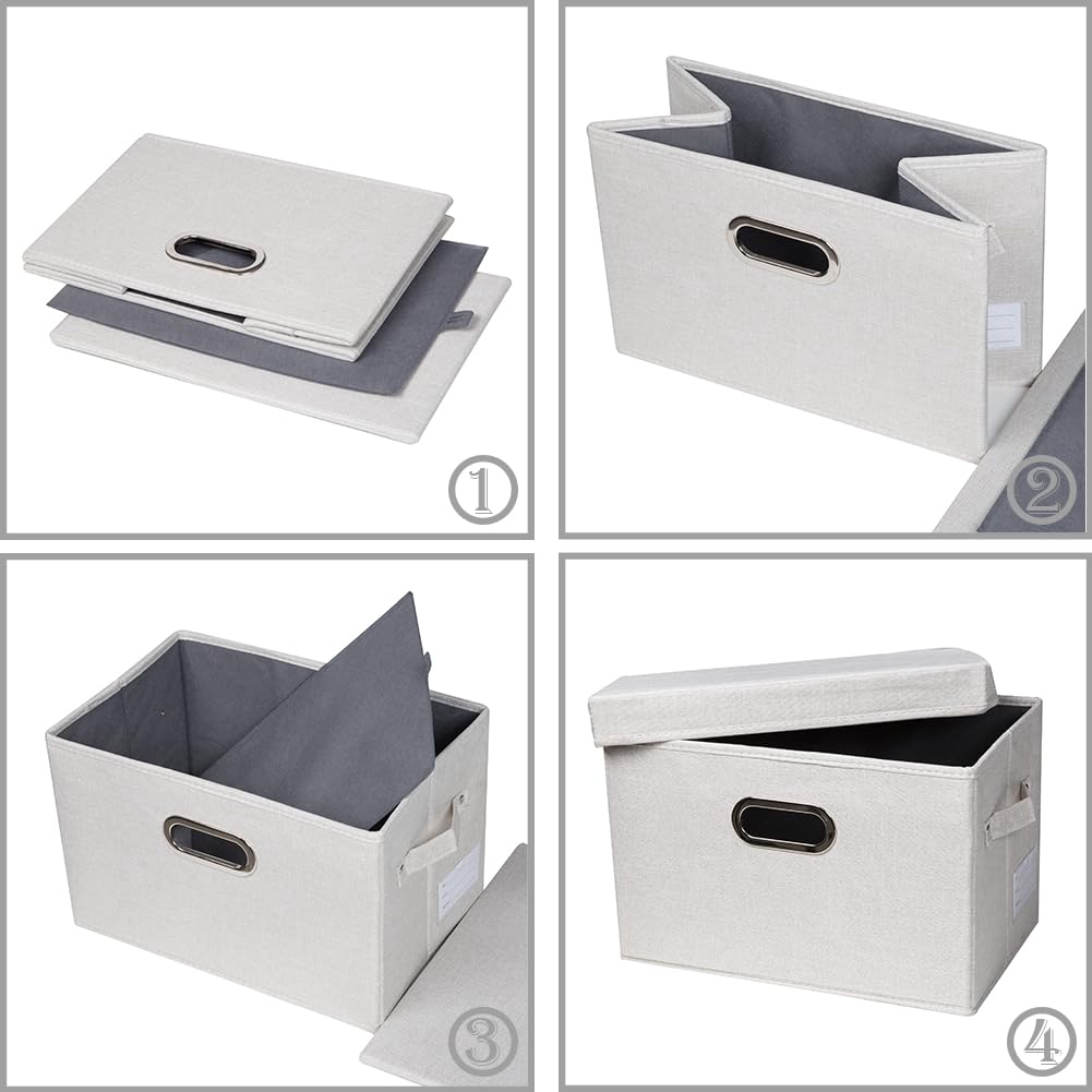 Large Collapsible Storage Containers with Lids [5 (5 Count)