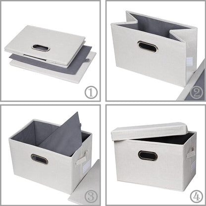 Large Collapsible Storage Containers with Lids [5 (5 Count)