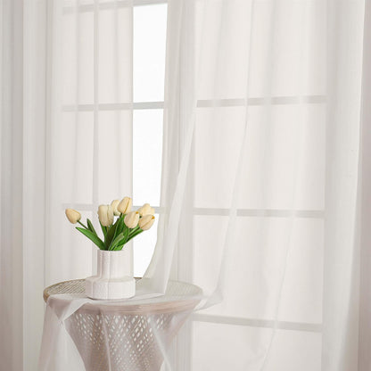 Ivory Sheer Curtains 48 Inch Long (2 Count)