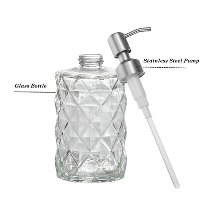 12Oz Clear Glass Soap Dispenser