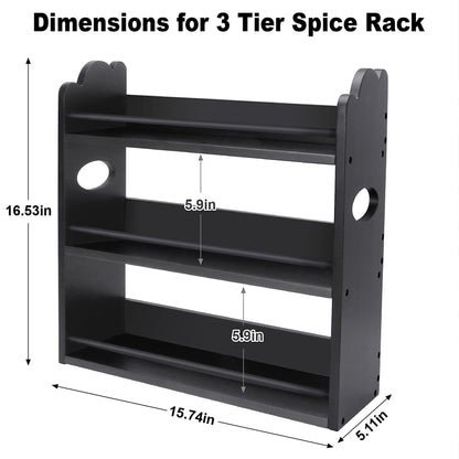 3 Tier Bamboo Spice Rack