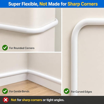 Cord Hider Raceway Kit, 118 inch Wall Cable Hider for 1-2 Cable, Silicone Material Hiding Wall Mount TV Powers Cords in Home Office, W0.75 H0.5in White