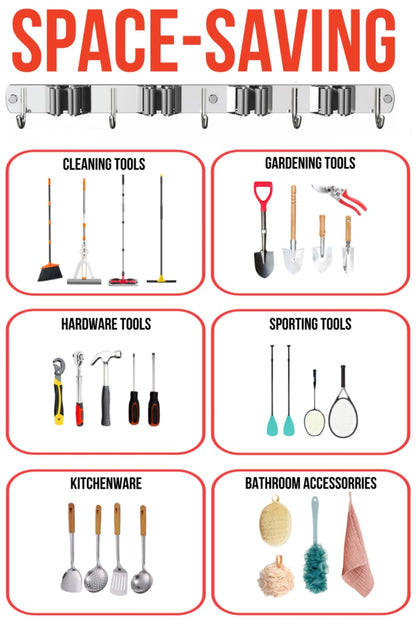Mop and Broom Holder Wall Mount