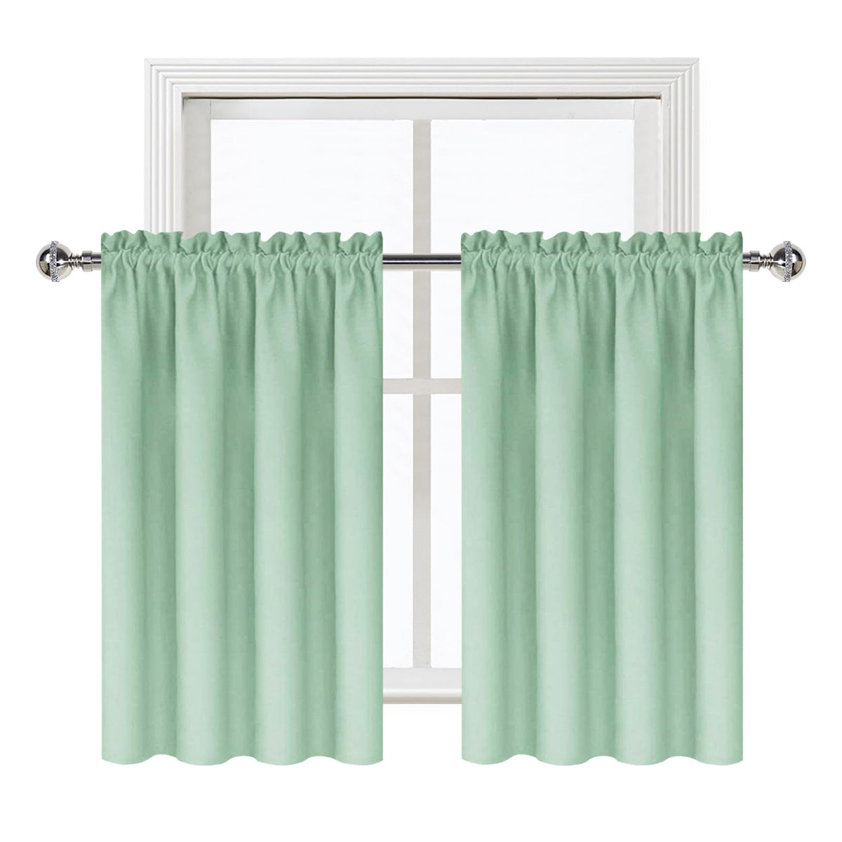 Short Blackout Curtains 42 x 36 Inch Long for Kitchen RV Bunk 2 Panels (2 Count)